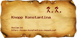 Knopp Konstantina névjegykártya